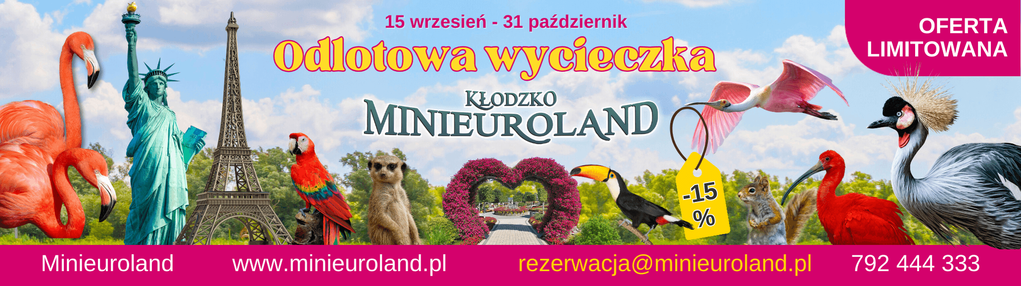 Wycieczka szkolna wycieczka klasowa minieuroland baner